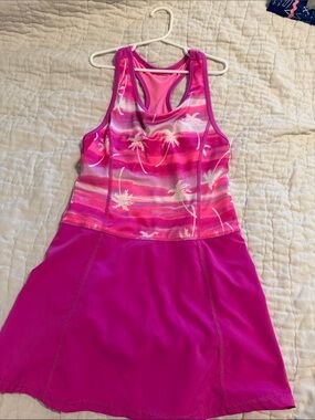 Gymboree Pink Palm-Print Racerback One-Piece Dress
